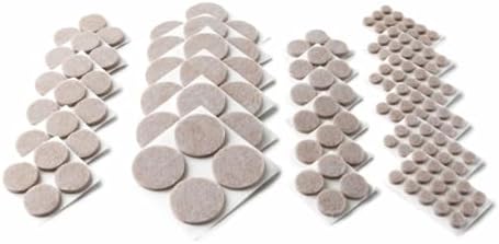 Scotch Felt Pads 162 PCS Beige, Felt Furniture Pads for Protecting Hardwood Floors, Round, Assorted Sizes Value Pack, Self-Stick design, Protecting from nicks, dents and scratches (SP845-NA)