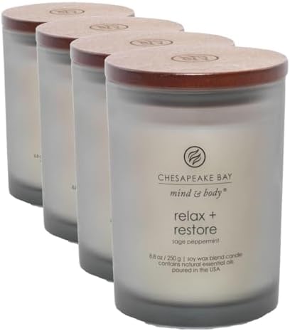 Chesapeake Bay Candle PT41987 Candle Medium Jar Sheer Jasmine Home Decor 8.8oz (Pack of 4)