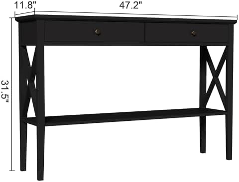 ChooChoo 47" Entryway Table with Drawers and Storage Shelf