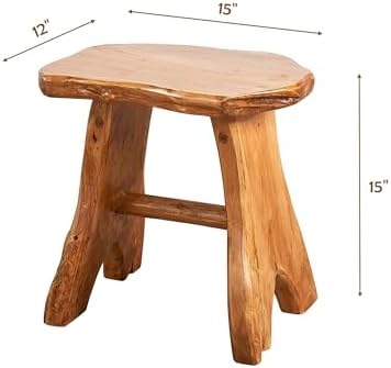 Natural Shape Solid Wood Tree Stump Stool 15"x12"x15" Cedar Root End Table Rustic Plant Stand Live Edge Coffee Table Vintage Side Table Living Room Bedroom Accent Outdoor Garden Foot Stool