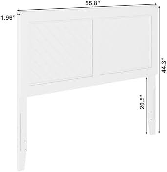 AFI, Canyon Full Solid Wood Rustic Farmhouse Headboard, White
