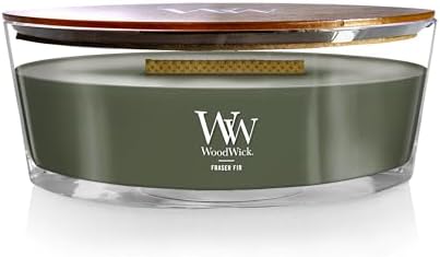 WoodWick Fraser Fir Scented Candle, Crackling Wick, 16oz