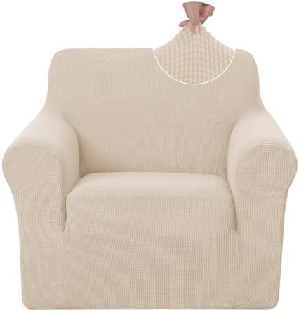 U-NICE HOME Stretch Recliner Chair Cover Armchair Slipcover, Beige