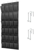 Over The Door Shoe Organizer with 24 Large Breathable Mesh Pockets Sturdy Closet Door Shoe Storage Holder Hanging SimpleHouseware Men Women Kids Shoe Holder for Rack (Black)