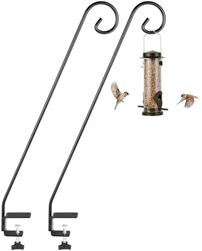 MIXXIDEA 2 Packs Heavy-Duty Deck Hook, Deck Rail Pole,Deck Bird Feeder Pole