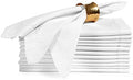 Ramanta Home White Polyester Cloth Napkins Set of 12-18x18 Inches