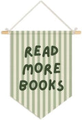 Classroom Reading Nook Decor, Read More Books Pennant Flag for Reading Corner Classroom Library 15x11 Inch - Green