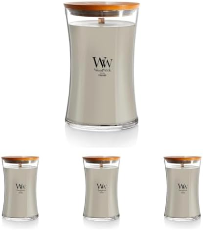 WoodWick Fireside Scented Candle, Crackling Wick, 21.5oz (Pack of 4)