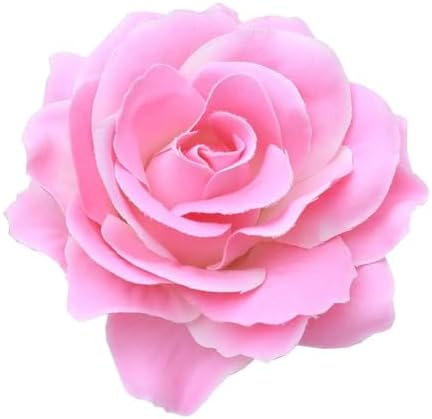 Magnetic Curtain Tiebacks, Rose Flower Tie Backs Rope for Curtains, Elegant 4 Pack Decorative Holdbacks Holders, Home Decor Thin or Sheer Window Drapries Bed Canopy (Pink)