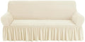 NICEEC Sofa Covers Beige Couch Cover Stretch Sofa Slipcovers with Skirt