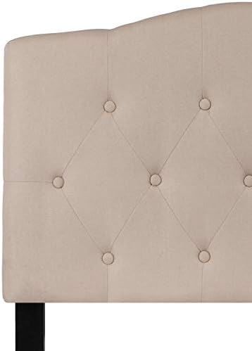Flash Furniture Cambridge Tufted Upholstered Twin Size Headboard in Beige Fabric