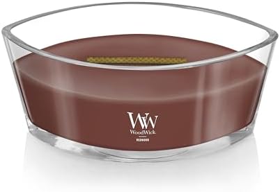 WoodWick Redwood Holiday Candle Gifts for Women and Men, 16 oz Ellipse Candle with Crackling Wick (Pack of 2)