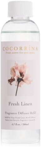 COCORRÍNA Refill - Fresh Linen Scented Oil for Reed Diffuser Home Fragrance for Bedroom, Bathroom