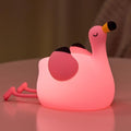 Pink Flamingo Night Light for Kids, Dimmable Silicone LED Baby Nursery Night Light, Funny Nightlight Girls Trendy Gifts, Rechargeable Bedside Lamp Kawaii Pink Decor for Bedroom Home Office