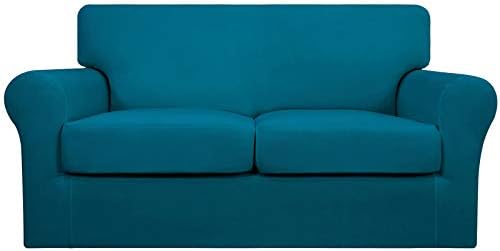 Easy-Going 3 Pieces Stretch Loveseat Couch Cover for 2 Cushion Washable