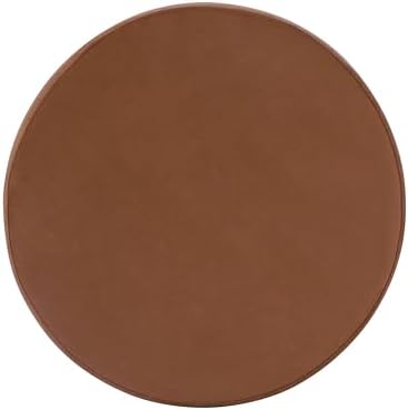 HomePop Home Decor | Upholstered Round Storage Ottoman | Ottoman with Storage for Living Room & Bedroom, Spice Orange Velvet Large