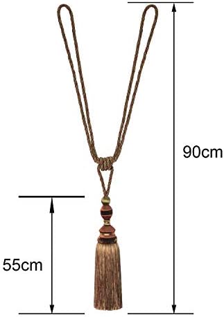 2Pcs Tassel Curtain Tiebacks Drapery Curtain Holdbacks-Orange