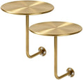 2 PS Wall Mounted Side Table Round Floating Nightstand L-Bracket Bar Table