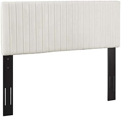 Modway Keira Channel Tufted Performance Velvet Upholstered Full / Queen Headboard in Ivory