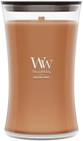 WoodWick Hazelnut Roast Scented Candle, Crackling Wick, 21.5oz