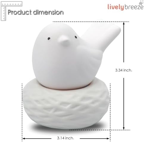 Little Bird Nest, Non-Electric Ceramic Diffusers for Essential Oils and Aromatherapy Fragrance, White Ceramic Diffusers in Car or Bathroom and Desk Office Decor, White Vase