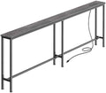 Huuger 70.8 Inch Console Table, Skinny Sofa Table with Charging Station