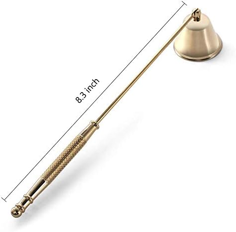 Candle Snuffer, Candle Snuffers Wick Snuffer Candle Accessory, Extinguish Candle Flame Safely with Long Handle Putting Out Fire (Gold Candle Snuffer)