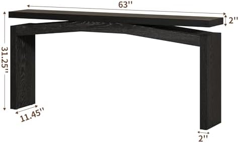 Epecoya 63-Inch Black Console Tables for Entryway Mid Century