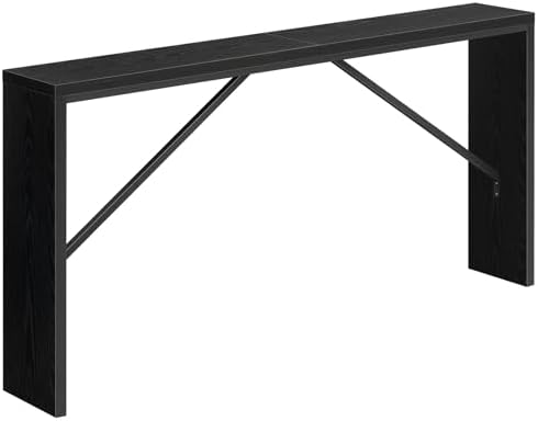 MAHANCRIS Console Table, 62.2"Long Sofa Table Behind Couch, Black CTHB15801