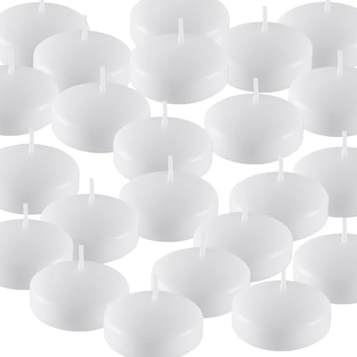 YOROXRG 50 Pack of 2-Inch White Floating Candles - Ideal for Weddings, Home Décor, Spa Baths, and Romantic Settings