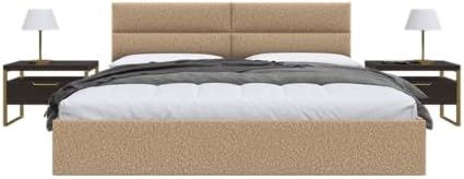Vänt Wall Mounted Headboard Panels, King/Twin, Faux Merino Wool Camel