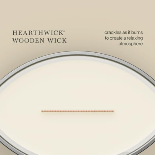WoodWick White Teak Scented Candle, Crackling Wick, 16oz