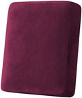 H.VERSAILTEX Velvet Stretch Couch Cushion Cover Plush Cushion Slipcover for Chair Cushion Furniture Protector Seat Cushion Sofa Cover (1 Piece Armchair Cushion Covers, Burgundy)