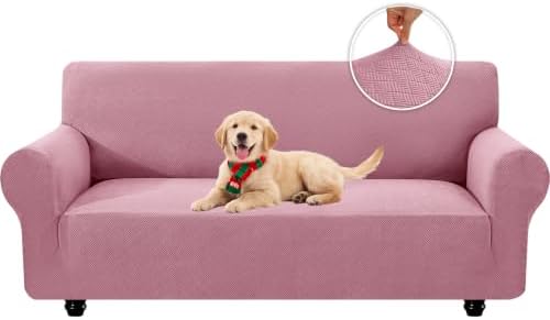 XINEAGE Stretch 3 Seater Slipcover, Non-Slip Pet Couch Cover,Pink