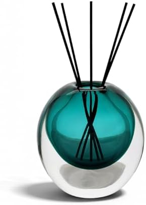 Teal Glass Vase, DIY Empty Reed Diffuser Bottle for Essential Oils, 200mL, Aromatherapy, Modern Home Decor