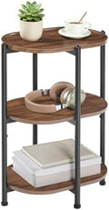 HOOBRO 3-Tier Oval Side Table, Narrow End Table for Small Spaces