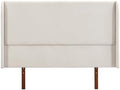 GDFStudio Ceyety Queen Size Wingback High Headboard, Upholstered Linen Fabric Headboard, Bamboo Wood, Easy Assembly, 48''H, Tan