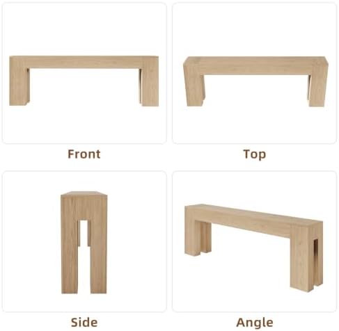 Epecoya 94.5 Inch Extra Long Console Table, Light Oak