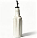 Ceramic Olive Oil Dispenser, 14 oz Vinegar Olive Oil Cruet (Vintage White)