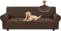 XINEAGE Stretch 4 Seater Slipcover, Non-Slip Pet Couch Cover,Dark Coffee