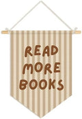 Classroom Reading Nook Decor, Read More Books Pennant Flag for Reading Corner Classroom Library 15x11 Inch - Brown