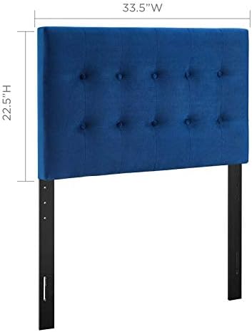 Modway Emily Twin Biscuit Tufted Performance Velvet Headboard, Navy