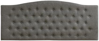 24KF Upholstered Tufted Button Wall Mounted Linen Headboard,Comfortable Fashional Headboard Queen/Full Size,6055-Q-Granite