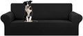 KEKUOU Stretch Oversized Couch Covers for Sofa Slipcover,Black