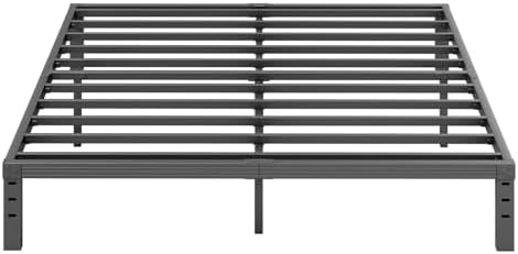 King Bed Frames, 12 Inches Platform Bed Frame, 3500lbs Heavy Duty Steel Slat, Non-Slip Design, No Box Spring Needed, Easy Assembly, Quiet Noise Free, Under Bed Storage Space, Black