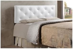 Baxton Studio Baltimore Queen Faux Leather Headboard, 61.5-inch W x 3.15-inch D x 22.5-inch H, White
