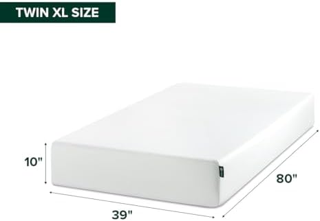 Zinus 10 Inch Twin XL Green Tea Memory Foam Mattress, Medium Firm Feel