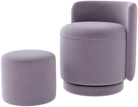 Velvet Vanity Chair with Storage 360° Swivel Accent Stool FootRest
