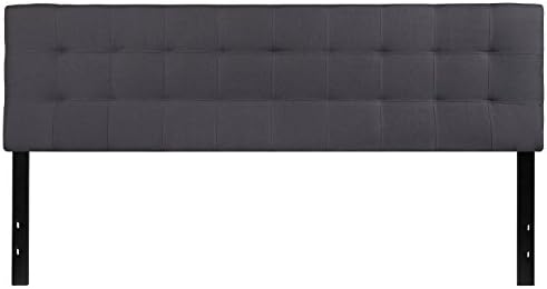 Emma + Oliver Dark Gray King Quilted Tufted Headboard