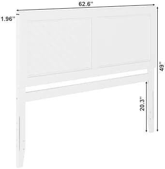 AFI, Canyon Queen Solid Wood Rustic Farmhouse Headboard, White
